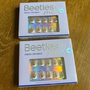 Beetles Press-On Nails Sets (2 sets) Short French tip NEW